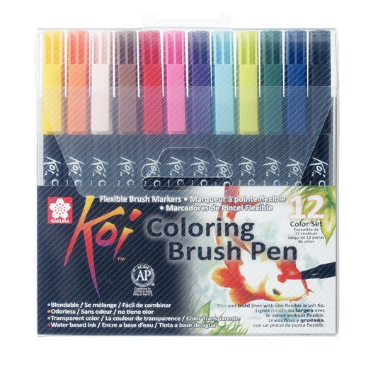 Koi Colouring Brush Pen sæt 12 stk