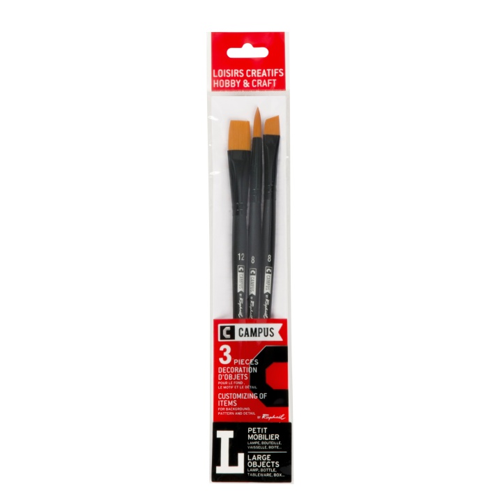 Campus Hobby Brush 3-sæt L i gruppen Kunstnerartikler / Pensler / Syntetiske pensler hos Pen Store (108382)