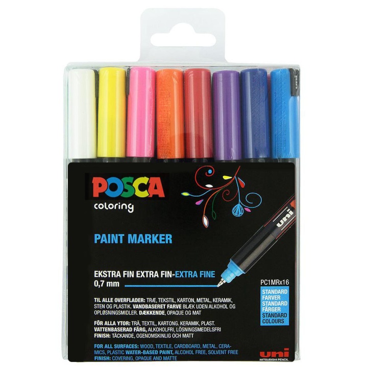 Posca PC-1MR 16-sæt i gruppen Penne / Kunstnerpenne / Illustrationmarkers hos Pen Store (110424)