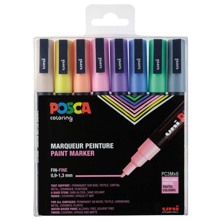 Posca PC-3M Pastel 8-sæt i gruppen Penne / Kunstnerpenne / Illustrationmarkers hos Pen Store (110427)