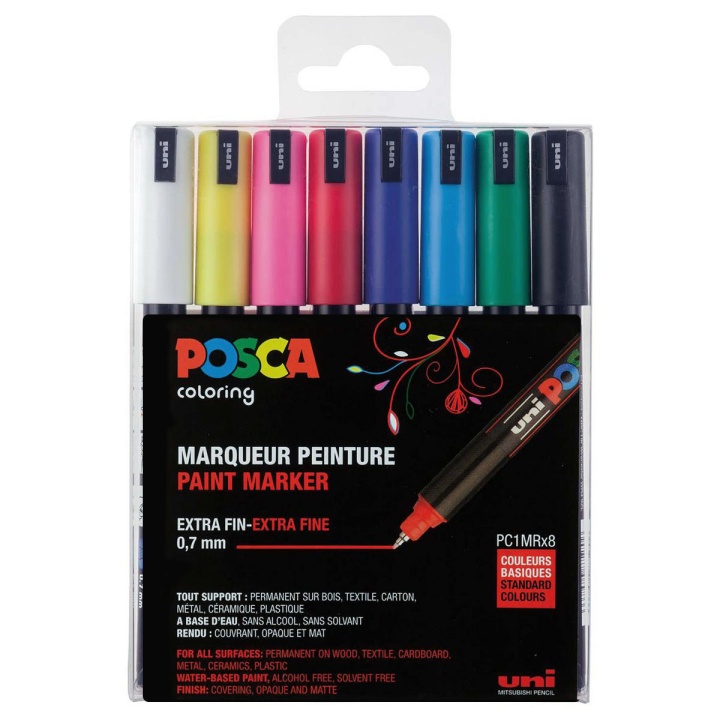 Posca PC-1MR 8-sæt i gruppen Penne / Kunstnerpenne / Illustrationmarkers hos Pen Store (110433)