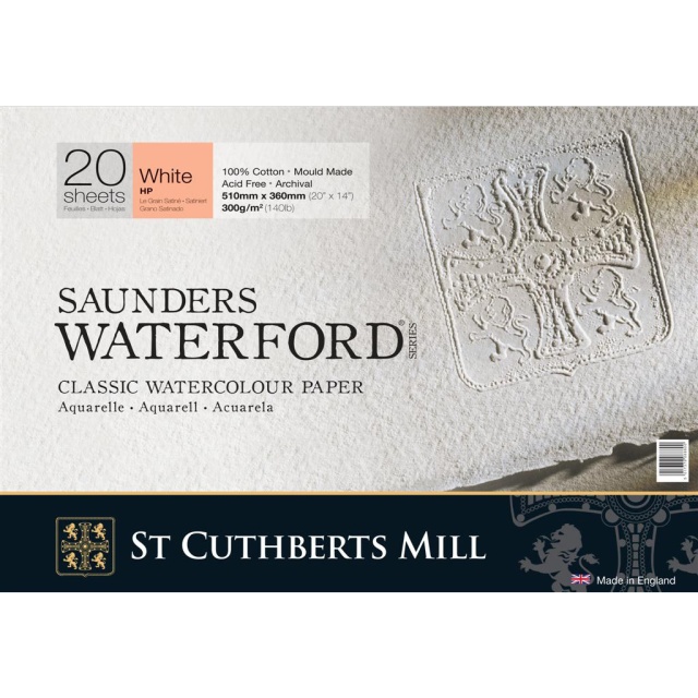 Saunders Waterford Akvarelblok White HP 51x36 cm 300g
