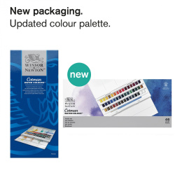 Cotman Water Colors Studio Set 45 Half Pans i gruppen Kunstnerartikler / Kunstnerfarver / Akvarelmaling hos Pen Store (107242)